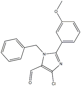 1-ベンジル-4-クロロ-2-(3-メトキシフェニル)-1H-イミダゾール-5-カルボアルデヒド 化学構造式