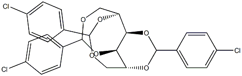 1-O,4-O:2-O,6-O:3-O,5-O-Tris(4-chlorobenzylidene)-D-glucitol 结构式