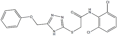 2-[[5-(フェノキシメチル)-4H-1,2,4-トリアゾール-3-イル]チオ]-2',6'-ジクロロアセトアニリド 化学構造式
