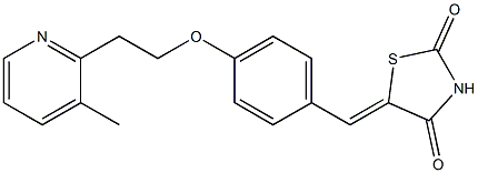 (5Z)-5-[4-[2-(3-Methyl-2-pyridinyl)ethoxy]benzylidene]thiazolidine-2,4-dione 结构式