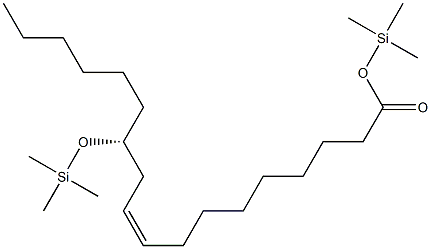(Z,R)-12-Trimethylsilyloxy-9-octadecenoic acid trimethylsilyl ester Structure