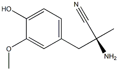 [S,(+)]-2-Amino-2-(4-hydroxy-3-methoxybenzyl)propiononitrile Struktur