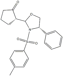 (2R)-2-[(2S,4S)-4-Phenyl-3-(4-methylphenylsulfonyl)oxazolidin-2-yl]-1-cyclopentanone Structure