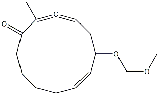 (2S,7E)-2-Methyl-6-(methoxymethoxy)-2,3,7-cyclododecatrien-1-one Struktur