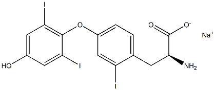 (S)-2-Amino-3-[4-(4-hydroxy-2,6-diiodophenoxy)-2-iodophenyl]propanoic acid sodium salt Struktur