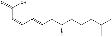 (2Z,4E,7S)-3,7,11-Trimethyl-2,4-dodecadienoic acid Struktur