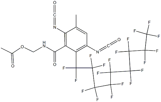 N-(Acetyloxymethyl)-2-(nonadecafluorononyl)-3,6-diisocyanato-5-methylbenzamide Structure