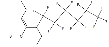 (E)-5-Ethyl-6,6,7,7,8,8,9,9,10,10,11,11,11-tridecafluoro-4-(trimethylsiloxy)-3-undecene Struktur