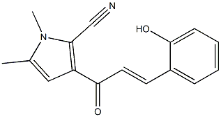 (E)-3-(2-Hydroxyphenyl)-1-(2-cyano-1,5-dimethyl-1H-pyrrol-3-yl)-2-propen-1-one 结构式