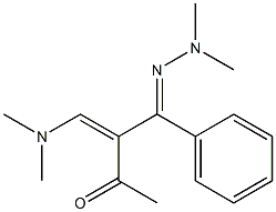 3-[(Z)-Dimethylaminomethylene]-4-(dimethylhydrazono)-4-phenyl-2-butanone Struktur