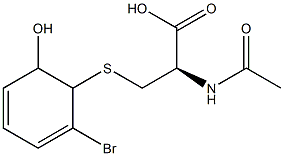 S-(2-Bromo-6-hydroxy-2,4-cyclohexadien-1-yl)-N-acetyl-L-cysteine 结构式