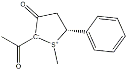 (5R)-2-Acetyl-5-(phenyl)-1-methyl-3-oxo-2,3,4,5-tetrahydrothiophen-1-ium-2-ide