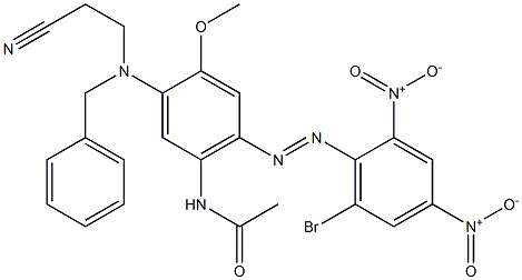4-(2,4-Dinitro-6-bromophenyl)azo-2-methoxy-5-acetylamino-N-cyanoethyl-N-benzylaniline Struktur