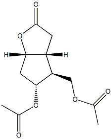 (1S,5R,6S,7R)-7-Acetyloxy-6-(acetyloxymethyl)-2-oxabicyclo[3.3.0]octan-3-one 结构式