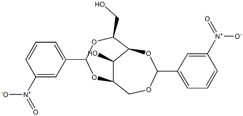 2-O,5-O:3-O,6-O-Bis(3-nitrobenzylidene)-D-glucitol Struktur