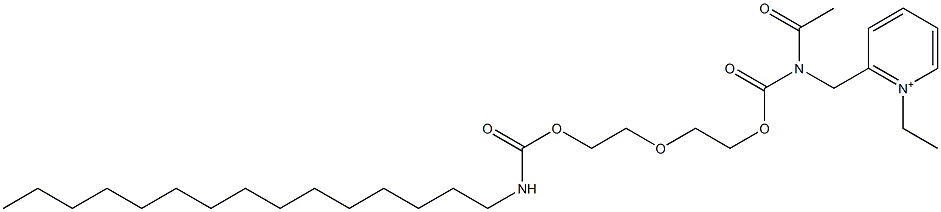 2-[N-Acetyl-N-[2-[2-(pentadecylcarbamoyloxy)ethoxy]ethoxycarbonyl]aminomethyl]-1-ethylpyridinium Struktur