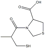 3-(3-メルカプト-2-メチル-1-オキソプロピル)-4-チアゾリジンカルボン酸 化学構造式