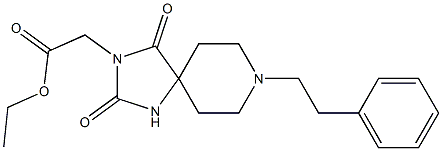 8-Phenethyl-3-[2-ethoxy-2-oxoethyl]-1,3,8-triazaspiro[4.5]decane-2,4-dione,,结构式