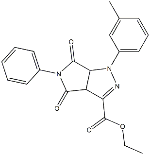1,3a,4,5,6,6a-Hexahydro-4,6-dioxo-5-(phenyl)-1-(3-methylphenyl)pyrrolo[3,4-c]pyrazole-3-carboxylic acid ethyl ester Structure