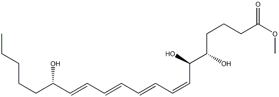 (7Z,9E,11E,13E,5S,6R,15S)-5,6,15-Trihydroxy-7,9,11,13-icosatetraenoic acid methyl ester Structure