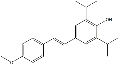 4-[(E)-2-(4-メトキシフェニル)エテニル]-2,6-ジイソプロピルフェノール 化学構造式