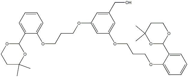 3,5-ビス[[3-[2-(4,4-ジメチル-1,3-ジオキサン-2-イル)フェノキシ]プロピル]オキシ]ベンジルアルコール 化学構造式