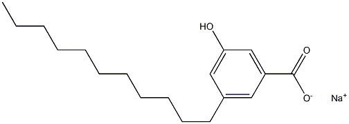 3-Undecyl-5-hydroxybenzoic acid sodium salt Struktur