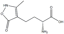 (R)-4-[(3-メチル-2,5-ジヒドロ-5-オキソイソオキサゾール)-4-イル]-2-アミノブタン酸 化学構造式
