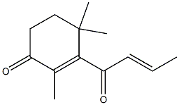 (2E)-4-(3-オキソ-2,6,6-トリメチル-1-シクロヘキセン-1-イル)-2-ブテン-4-オン 化学構造式