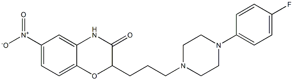 2-[3-[4-(4-フルオロフェニル)ピペラジン-1-イル]プロピル]-6-ニトロ-2H-1,4-ベンゾオキサジン-3(4H)-オン 化学構造式
