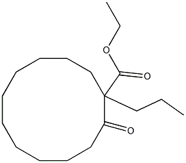 2-オキソ-1-プロピルシクロドデカンカルボン酸エチル 化学構造式