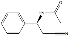 [R,(+)]-3-(アセチルアミノ)-3-フェニルプロピオノニトリル 化学構造式