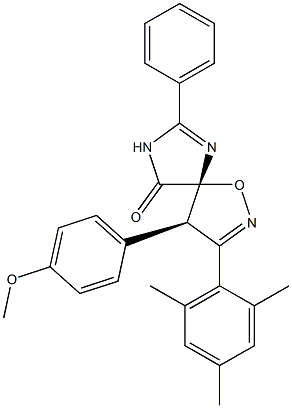 (4R,5R)-3-(2,4,6-Trimethylphenyl)-4-(4-methoxyphenyl)-8-phenyl-1-oxa-2,7,9-triazaspiro[4.4]nona-2,8-dien-6-one Structure