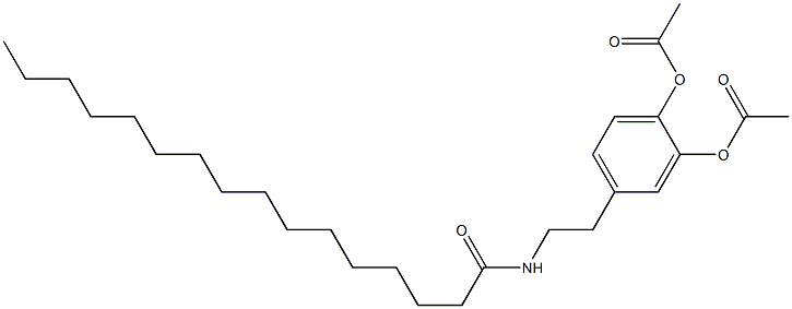 Diacetic acid 4-[2-[hexadecanoylamino]ethyl]-1,2-phenylene ester Structure