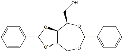 1-O,4-O:2-O,3-O-ジベンジリデン-D-キシリトール 化学構造式