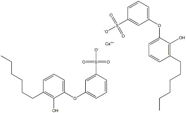 Bis(2'-hydroxy-3'-hexyl[oxybisbenzene]-3-sulfonic acid)calcium salt Structure