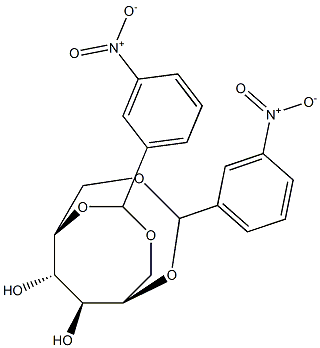 1-O,5-O:2-O,6-O-Bis(3-nitrobenzylidene)-D-glucitol Struktur