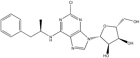 2-クロロ-N-[(R)-α-メチルフェネチル]アデノシン 化学構造式