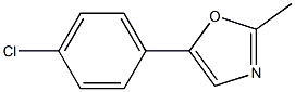 5-(4-クロロフェニル)-2-メチルオキサゾール 化学構造式