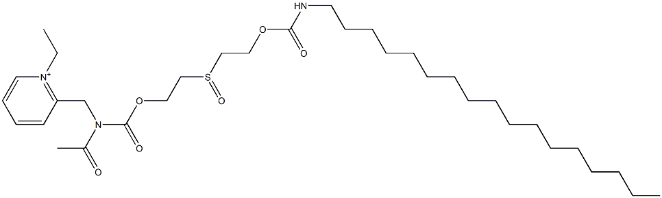 2-[N-アセチル-N-[2-[2-(ヘプタデシルカルバモイルオキシ)エチルスルフィニル]エトキシカルボニル]アミノメチル]-1-エチルピリジニウム 化学構造式