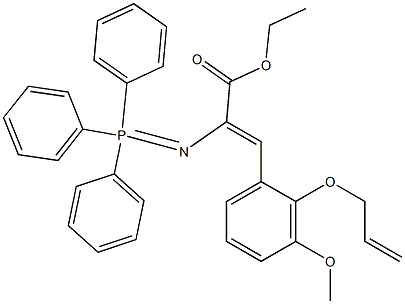 (Z)-2-[(Triphenylphosphoranylidene)amino]-3-[3-methoxy-2-[(2-propenyl)oxy]phenyl]acrylic acid ethyl ester 结构式