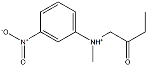 (2-オキソブチル)(3-ニトロフェニル)(メチル)アミニウム 化学構造式