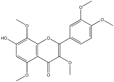 3,3',4',5,8-Pentamethoxy-7-hydroxyflavone 结构式