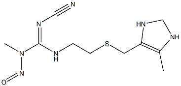 2-Cyano-1-methyl-3-[2-[[(4-methyl-4-imidazolin-5-yl)methyl]thio]ethyl]-1-nitrosoguanidine Structure
