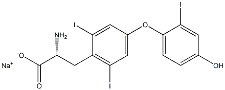 (R)-2-Amino-3-[4-(4-hydroxy-2-iodophenoxy)-2,6-diiodophenyl]propanoic acid sodium salt Struktur