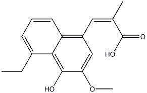 (Z)-3-(4-Hydroxy-3-methoxy-5-ethyl-1-naphthalenyl)-2-methylacrylic acid|