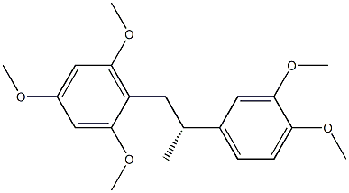 [R,(-)]-2-(3,4-ジメトキシフェニル)-1-(2,4,6-トリメトキシフェニル)プロパン 化学構造式