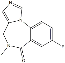 8-Fluoro-5-methyl-4H-imidazo[1,5-a][1,4]benzodiazepin-6(5H)-one,,结构式