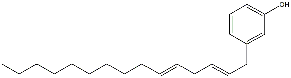 3-(2,5-ペンタデカジエニル)フェノール 化学構造式