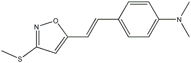 5-[(E)-2-[4-(ジメチルアミノ)フェニル]ビニル]-3-(メチルチオ)イソオキサゾール 化学構造式